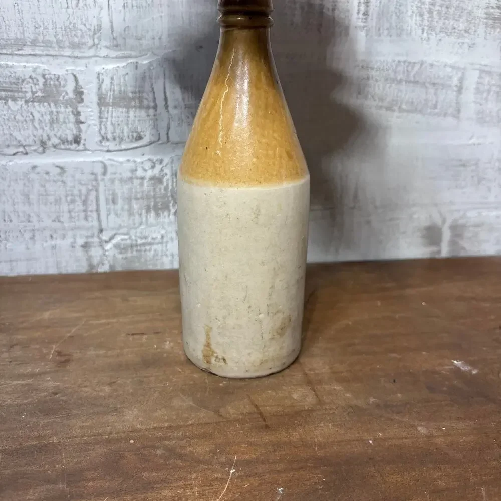 Antique Two-Tone Stoneware Bottle Vase
